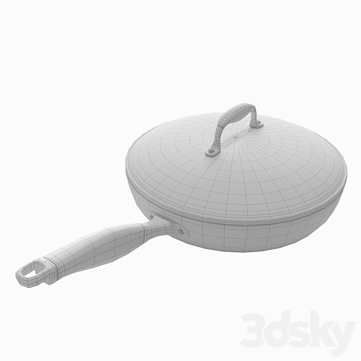 fry pan calphalon 3DS Max - thumbnail 2