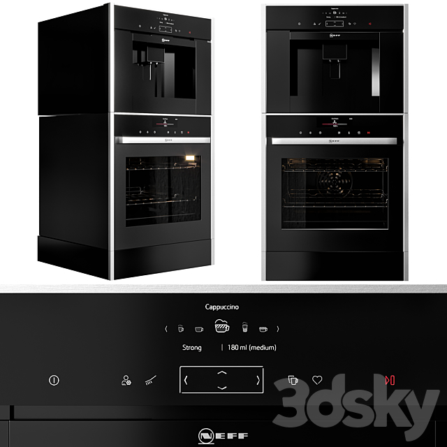 GAGGENAU AEG and NEFF double oven and coffeemaker collection 3DS Max Model - thumbnail 2