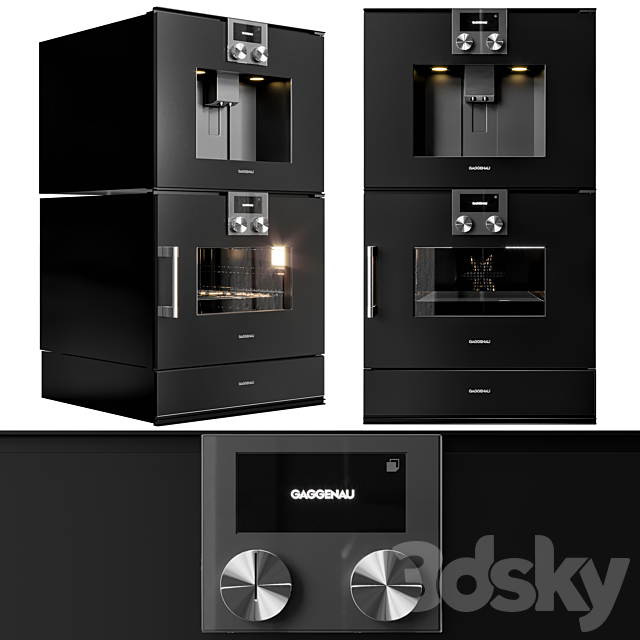 GAGGENAU AEG and NEFF double oven and coffeemaker collection 3DS Max Model - thumbnail 3