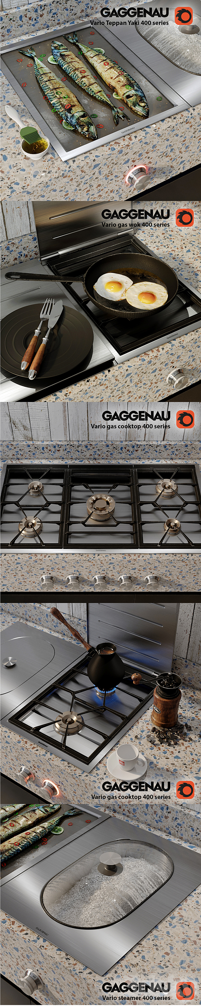 Gaggenau Vario 400 tableware set 3DSMax File - thumbnail 3