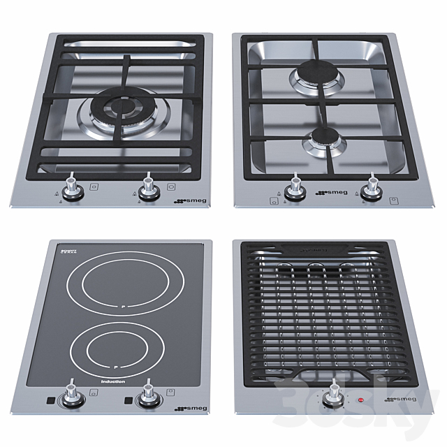 Gas hob Smeg Domino 3ds Max - thumbnail 1