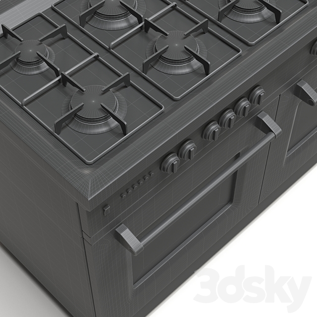 Gas range cooker 3DSMax File - thumbnail 3