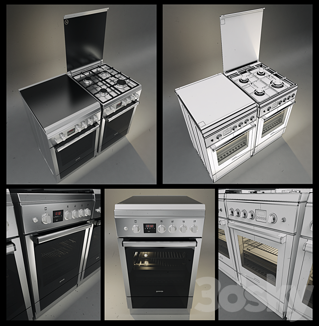 Gas stove Gorenje GI 52478 AX 3DSMax File - thumbnail 2