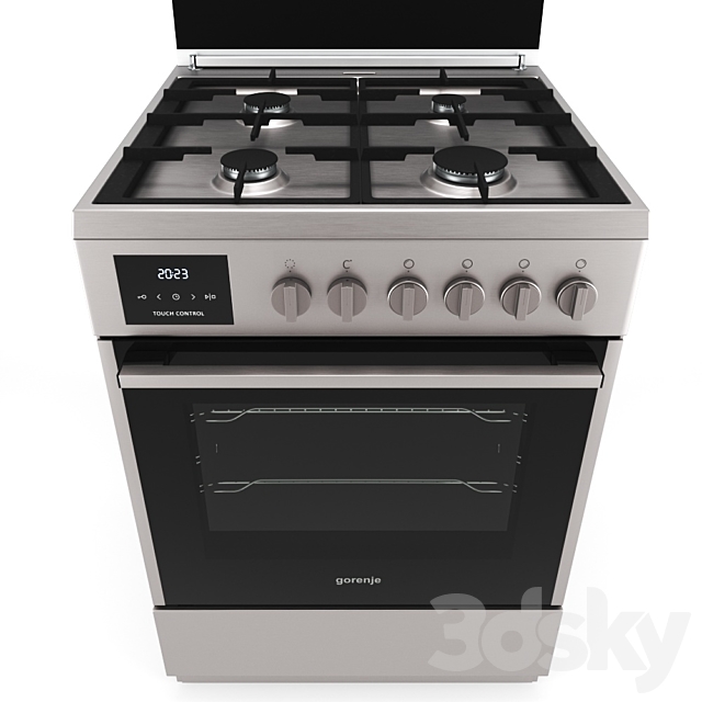 Gas stove Gorenje K635E11XKD 3ds Max - thumbnail 2