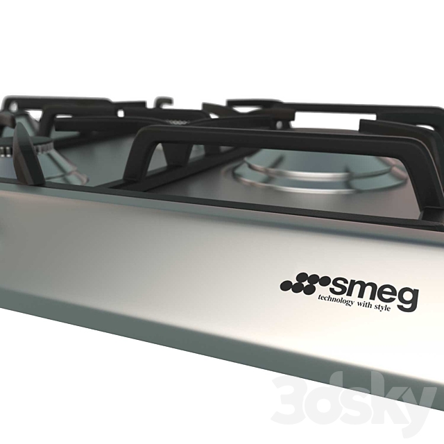 Gas stove Smeg SER60SGH3 3DSMax File - thumbnail 2