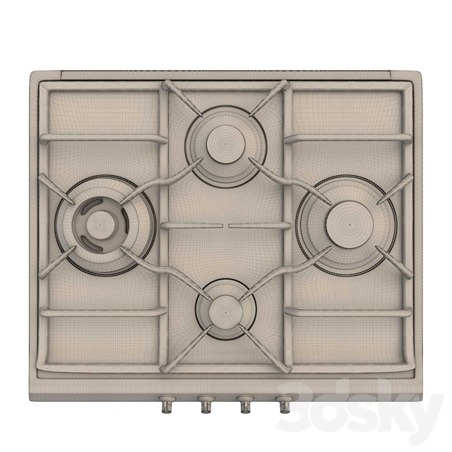 Gas stove Smeg SER60SGH3 3DSMax File - thumbnail 3