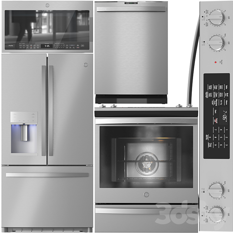 GE Appliance Collection 01 3DS Max Model - thumbnail 1