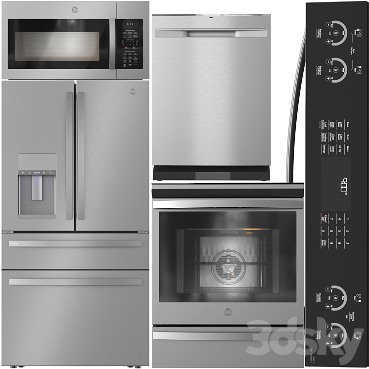 GE Appliance Collection 02 3DS Max Model - thumbnail 1