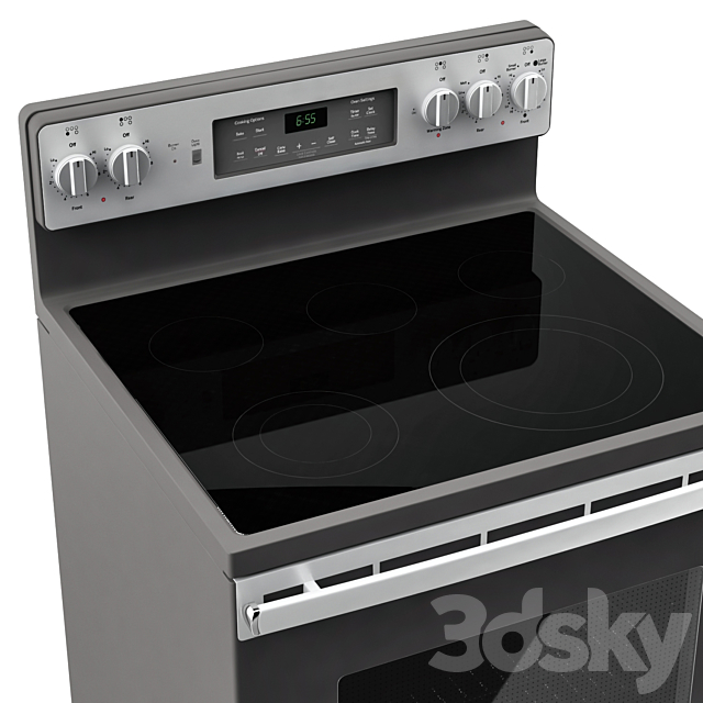 GE Free-Standing Electric Cooker JB655SKSS 3DS Max Model - thumbnail 2