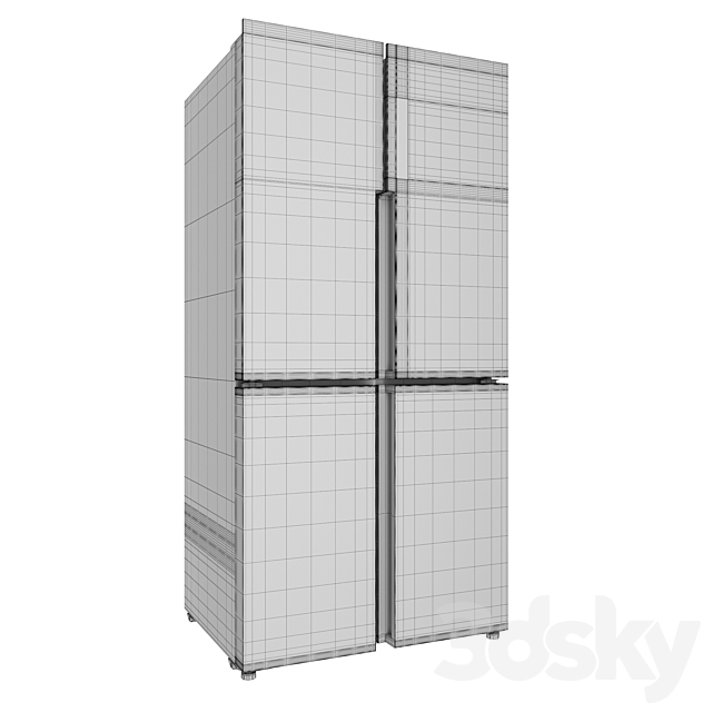 HAIER refrigerator 3DS Max Model - thumbnail 3