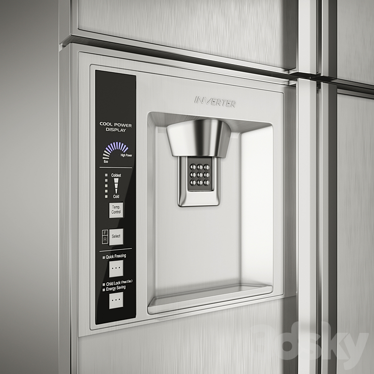 Hitachi refrigerator 3DS Max - thumbnail 2