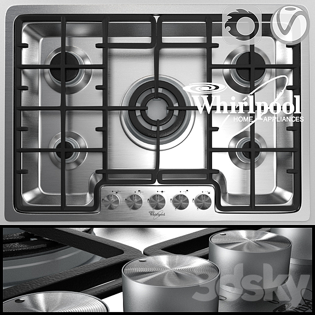 Hob by Whirlpool AKM 487 IX 3ds Max - thumbnail 1