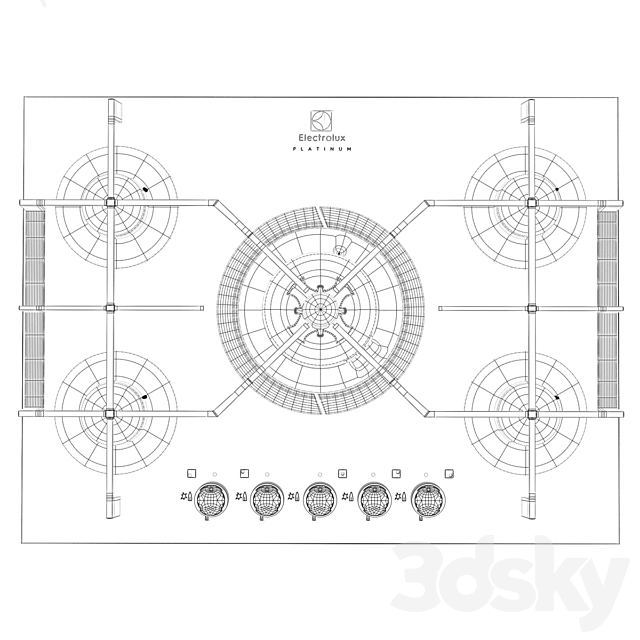 Hob Electrolux EGT97353 Platinum 3DSMax File - thumbnail 3