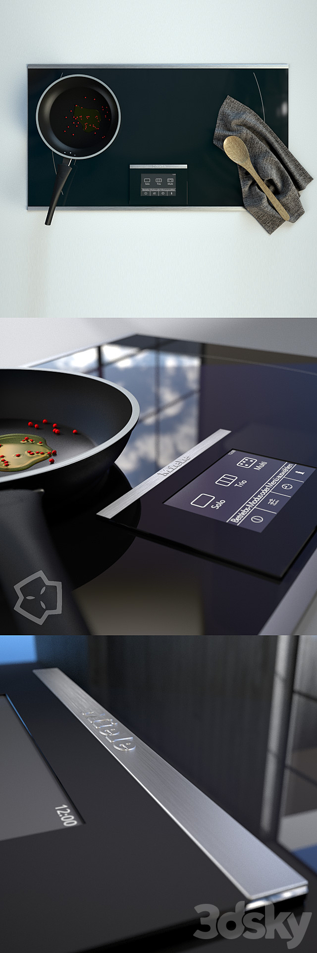 Hob KM6395 by Miele + TVS Cookware 3DSMax File - thumbnail 1