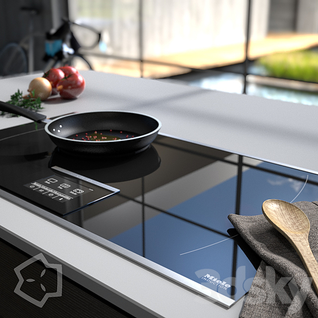 Hob KM6395 by Miele + TVS Cookware 3DSMax File - thumbnail 3