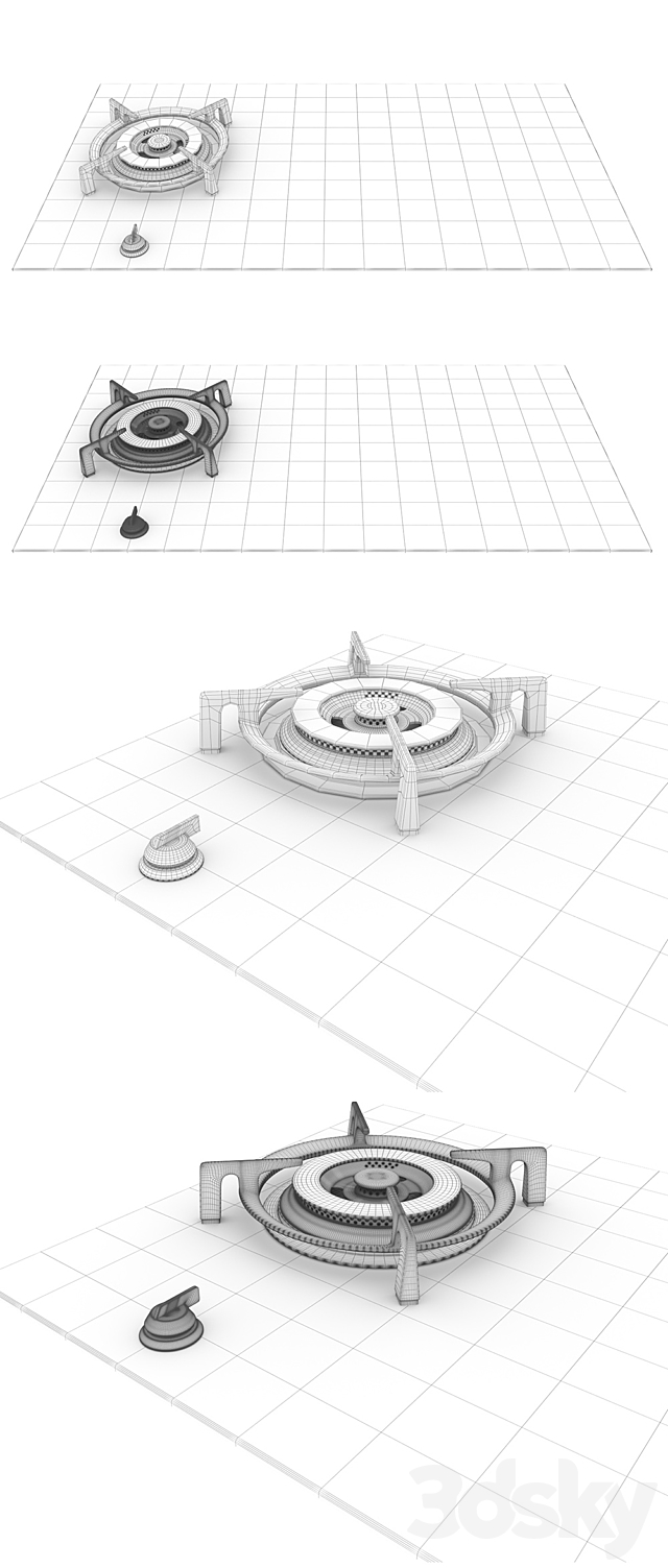 Hob smeg 3DS Max Model - thumbnail 3