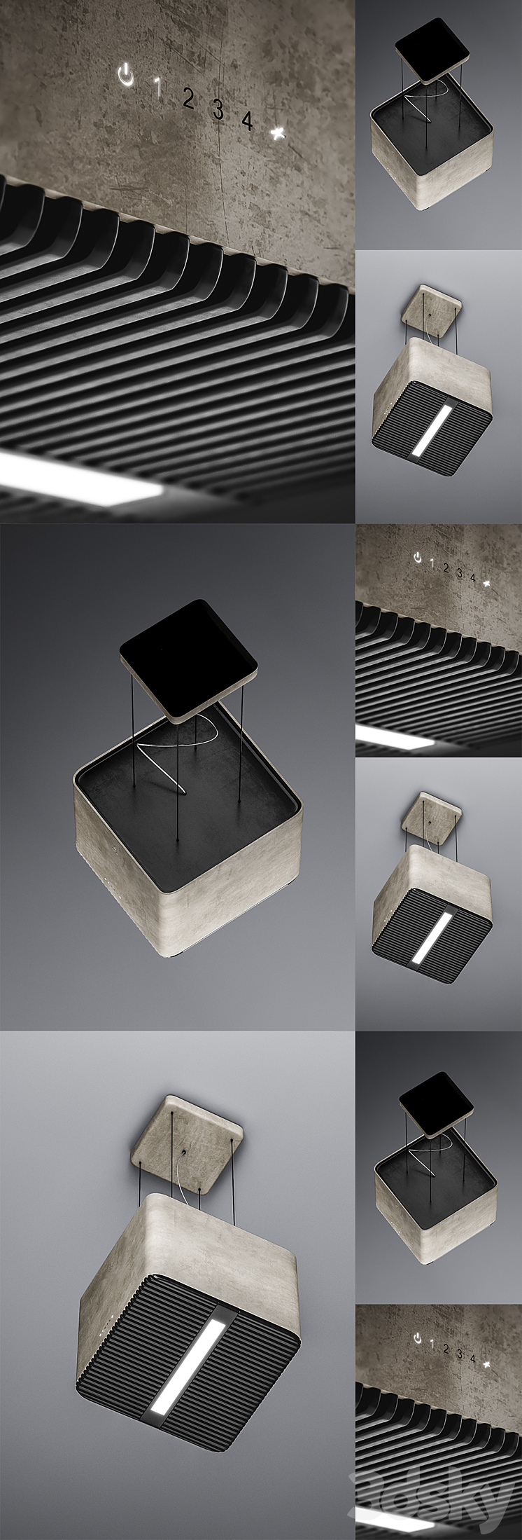 Hood Elica Pix Concrete 3DS Max - thumbnail 2