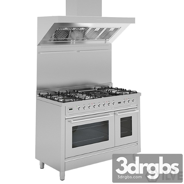 Ilve 120cm freestanding cooker – pw120fmp 2 3dsmax Download - thumbnail 1