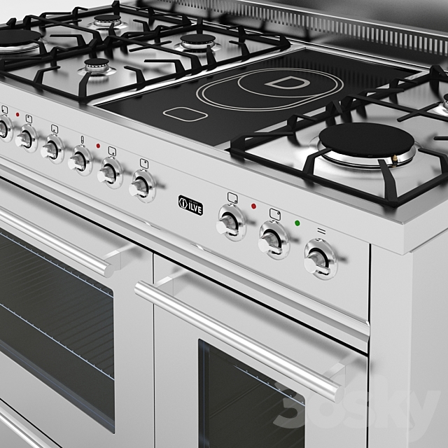 ILVE 120CM FREESTANDING COOKER – PW120FMP 3DS Max Model - thumbnail 2