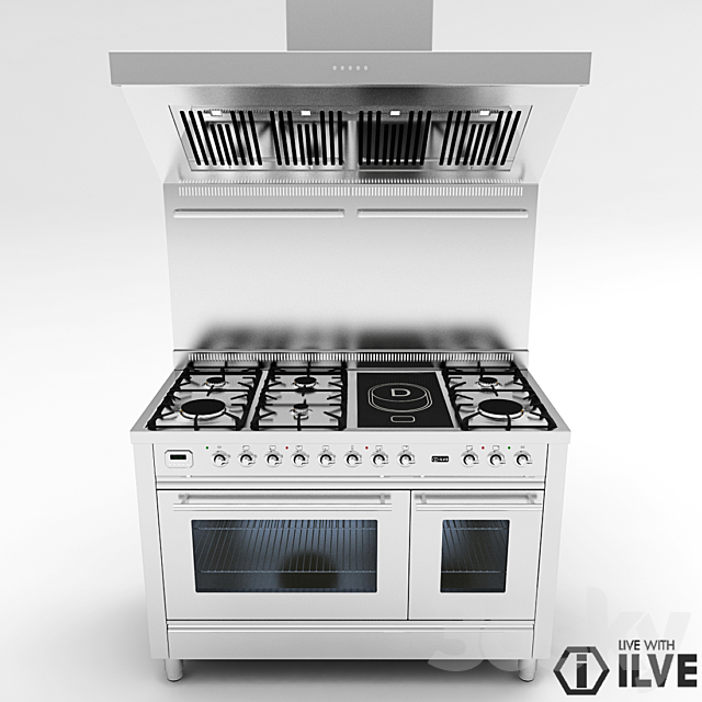 ILVE 120CM FREESTANDING COOKER – PW120FMP 3DS Max Model - thumbnail 3