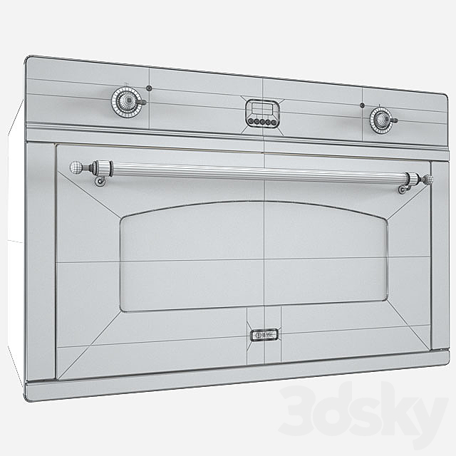 Ilve Nostalgie 900 CMP Kitchen Oven 3ds Max - thumbnail 3