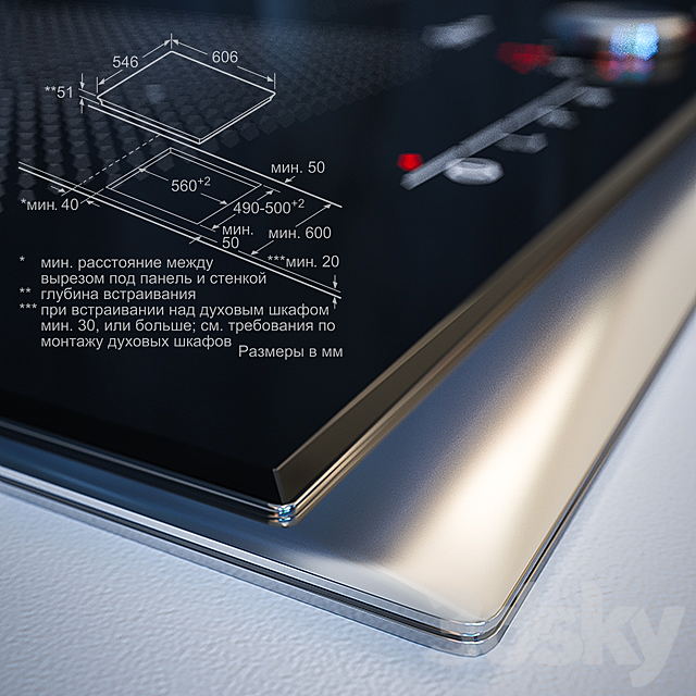 Induction hobs NEFF T54T53N2RU 3DS Max Model - thumbnail 3