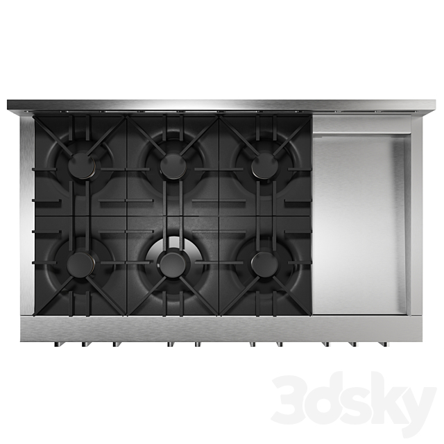 Jenn-Air Professional Gas Stove JGRP748HL 3DS Max Model - thumbnail 4