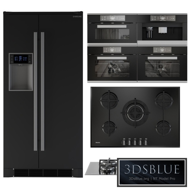 Kitchen Appliance Kit Black 3DS Max - thumbnail 3