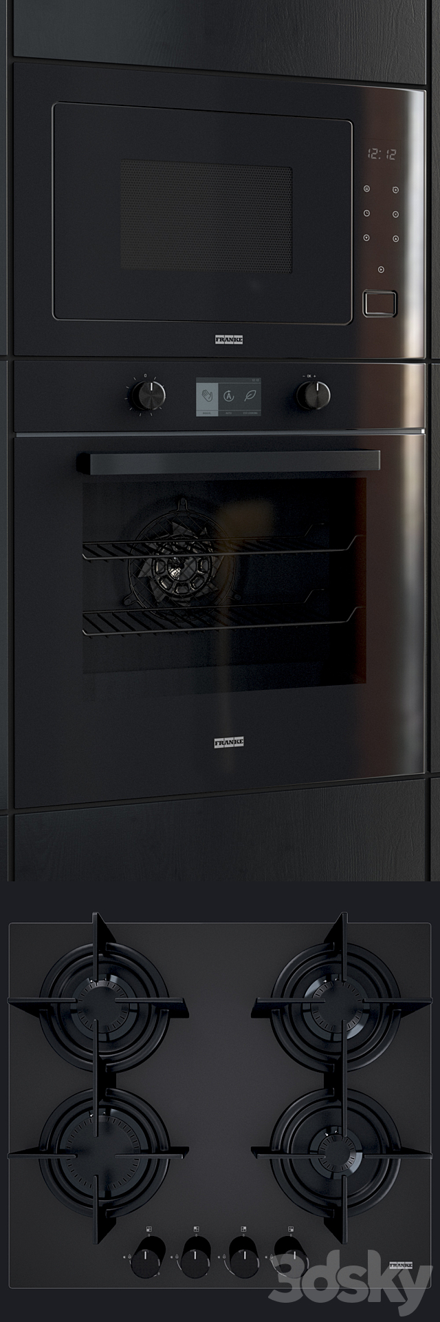 Kitchen appliances Franke “Crystal” (black) 3DS Max Model - thumbnail 2