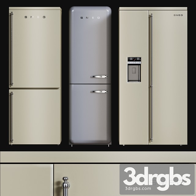 Kitchen Appliances Fridges Set 2 3dsmax Download - thumbnail 1