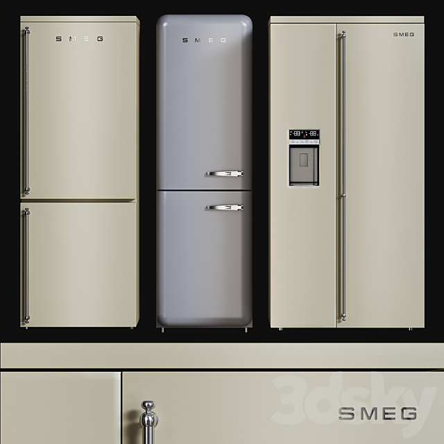 Kitchen Appliances Fridges Set 2 3DSMax File - thumbnail 1