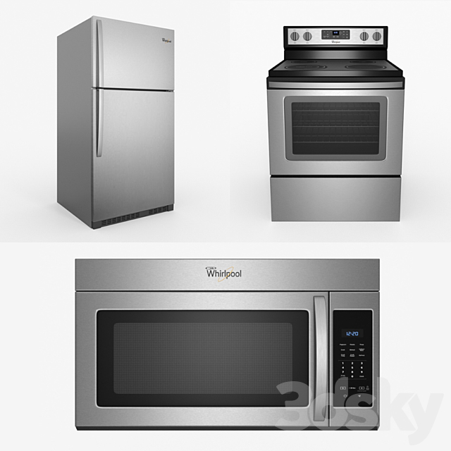 Kitchen Appliances Whirpool 3DS Max Model - thumbnail 2