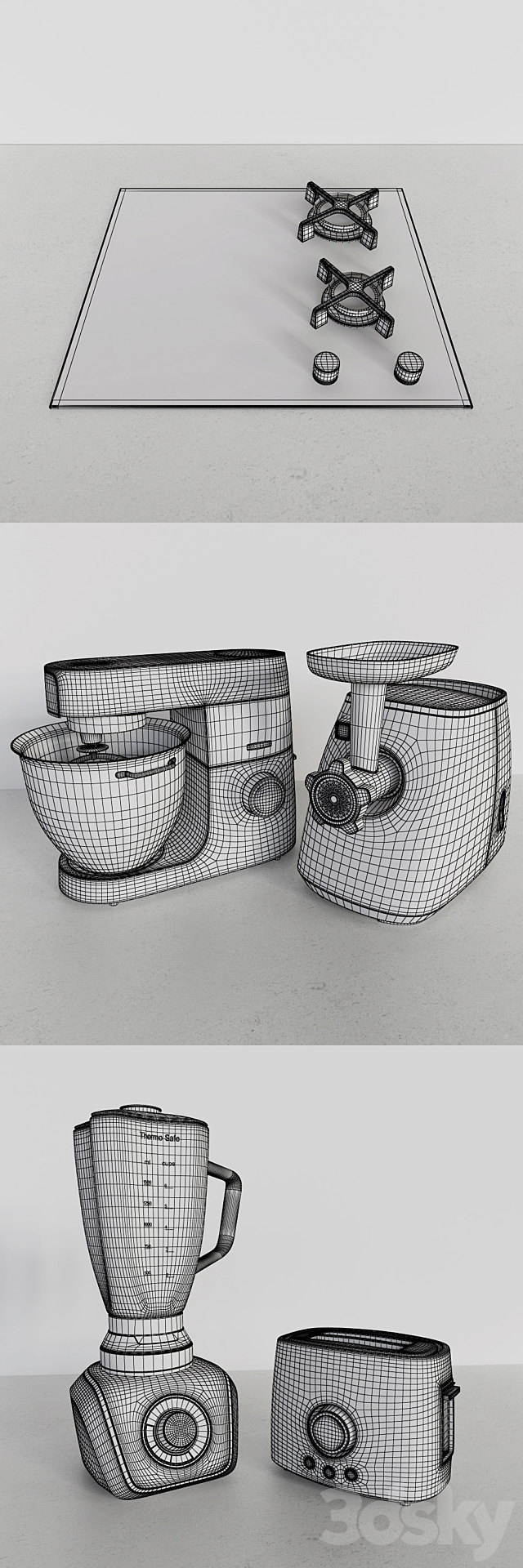 Kitchen Electronics set 3DS Max Model - thumbnail 3