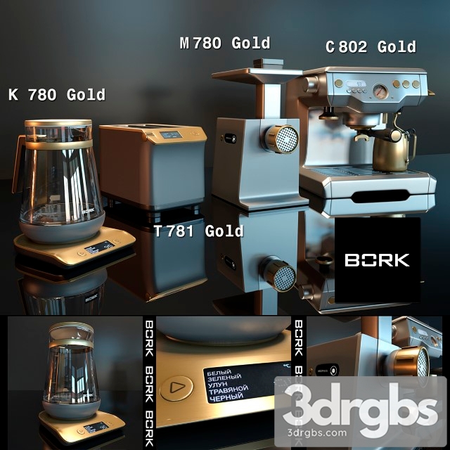 Kitchen Set Bork Gold 3dsmax Download - thumbnail 1