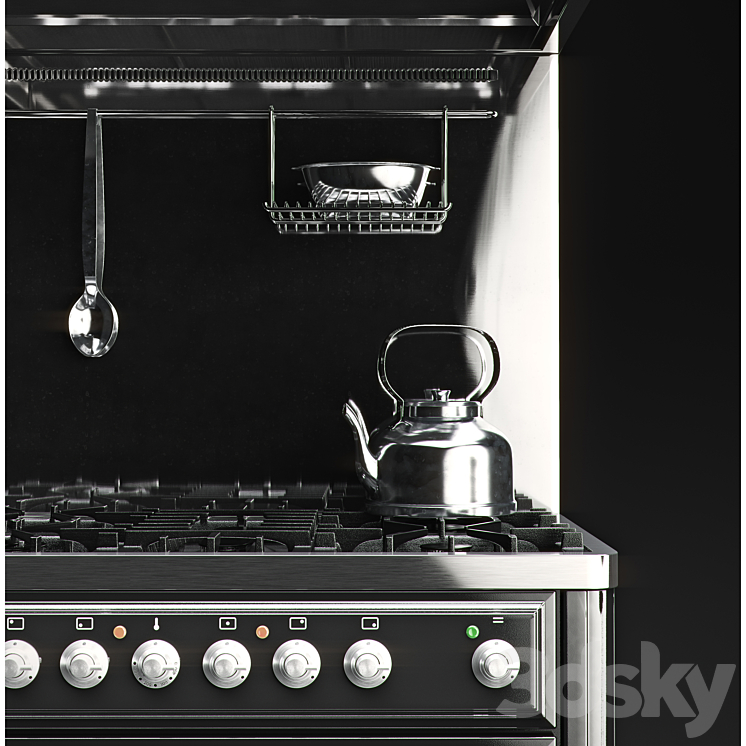 Kitchen unit Ilve Majestic MT-90 3DS Max - thumbnail 2