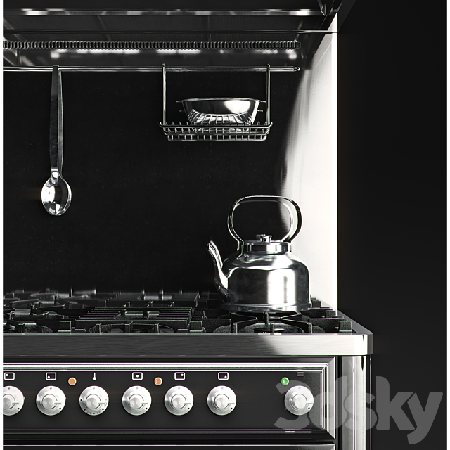 Kitchen unit Ilve Majestic MT-90 3DSMax File - thumbnail 2