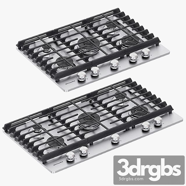 Kitchenaid – 5-burner gas cooktops with griddle 2 3dsmax Download - thumbnail 1