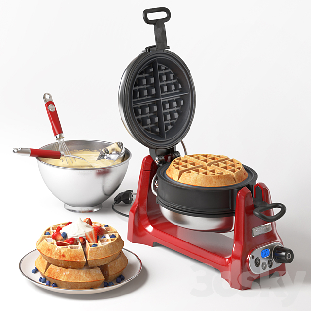 Kitch?nAid Artisan waffle maker and cooking kit 3DSMax File - thumbnail 1