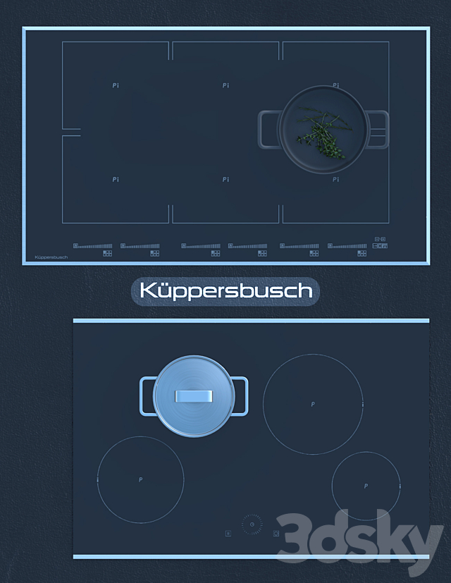 kueppersbusch hob Induktion – Gas 03 3ds Max - thumbnail 2