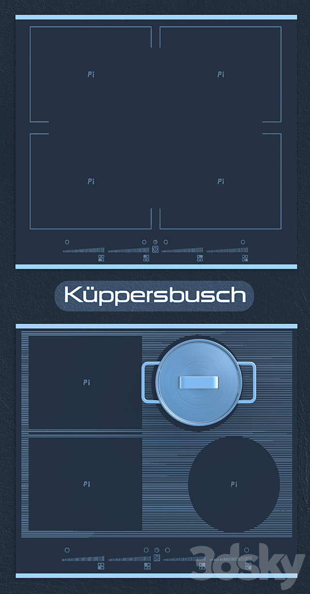 kueppersbusch hob Induktion – Gas 04 3ds Max - thumbnail 2