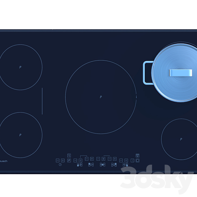 kueppersbusch hob Induktion – Gas 3DS Max Model - thumbnail 2