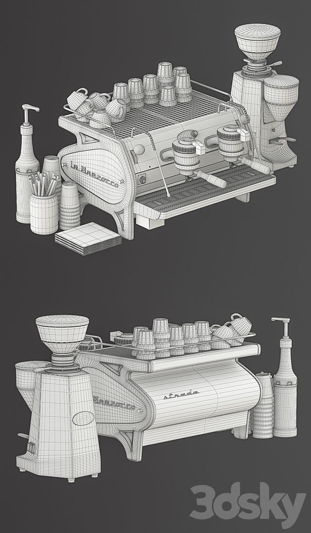 La marzocco coffee set 3DSMax File - thumbnail 3