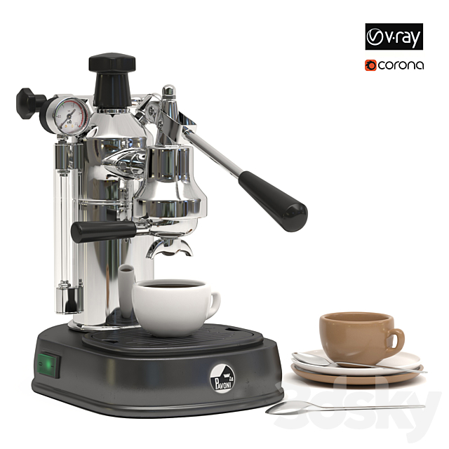 La Pavoni Professional Coffee Machine-PBB16 3DSMax File - thumbnail 1