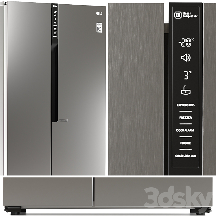 LG Kitchen Appliance Set 2 3DS Max Model - thumbnail 2