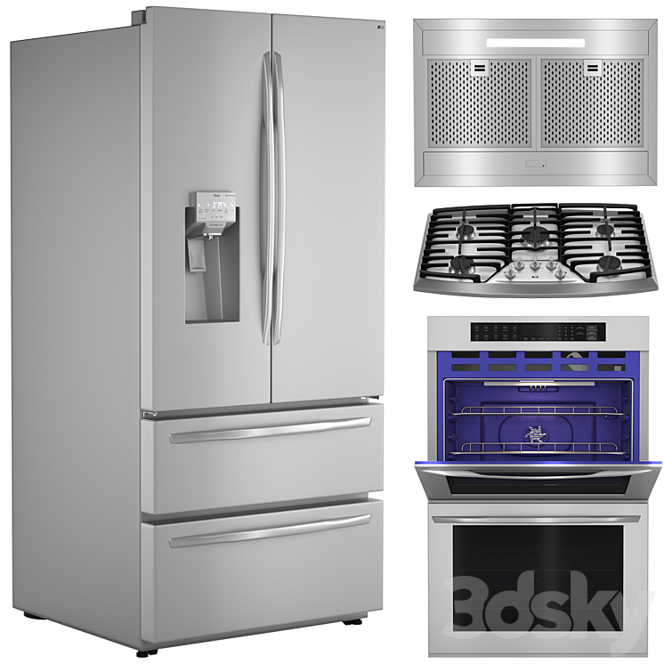 LG kitchen appliances set 3DS Max Model - thumbnail 2