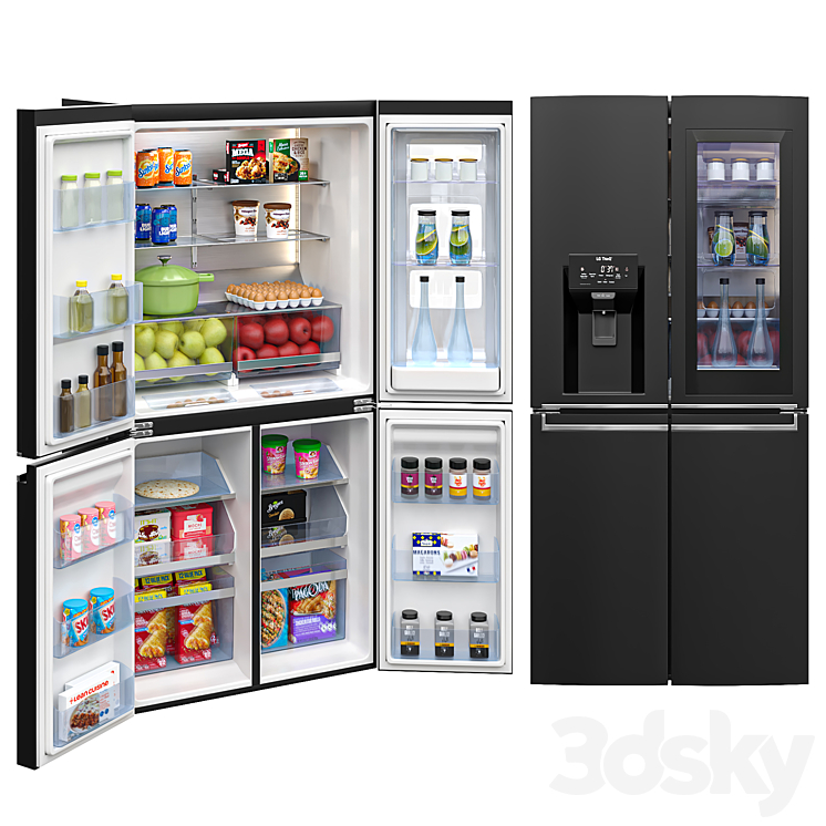 LG Refrigerators GF-D706MBL 3DS Max Model - thumbnail 1