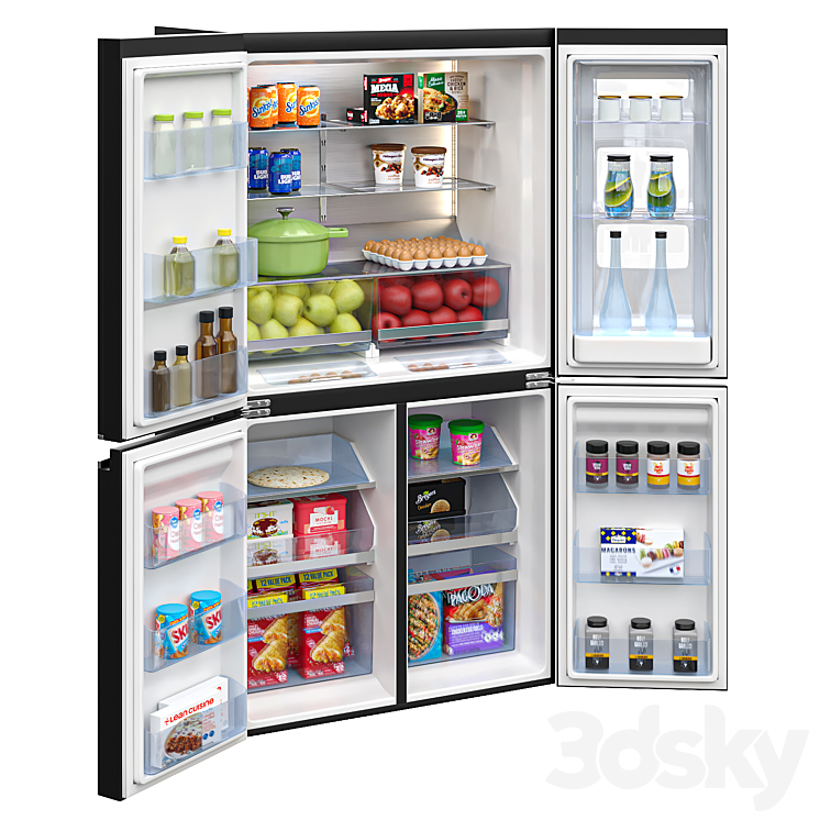 LG Refrigerators GF-D706MBL 3DS Max - thumbnail 2