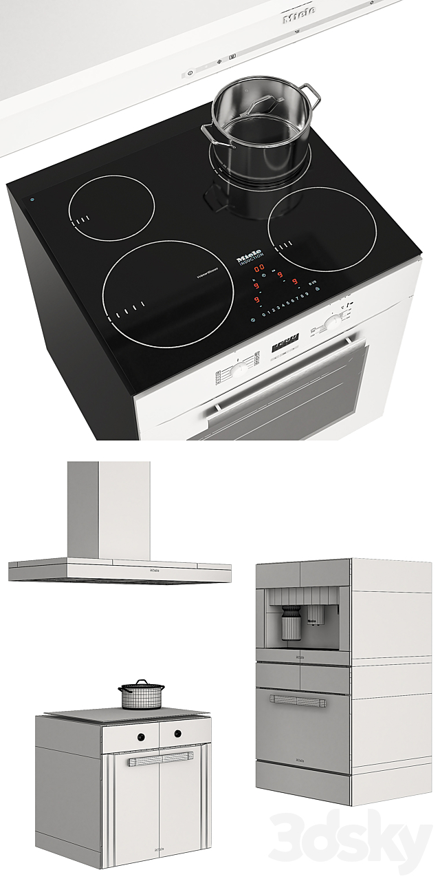 Miele Appliances White 3ds Max - thumbnail 3