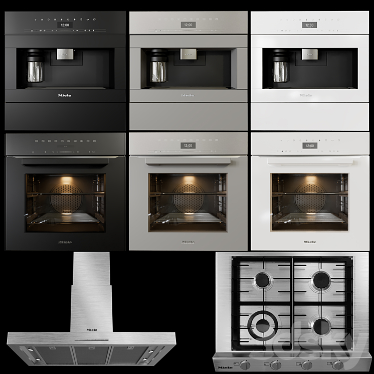 miele cooking appliances collection 3DS Max Model - thumbnail 3