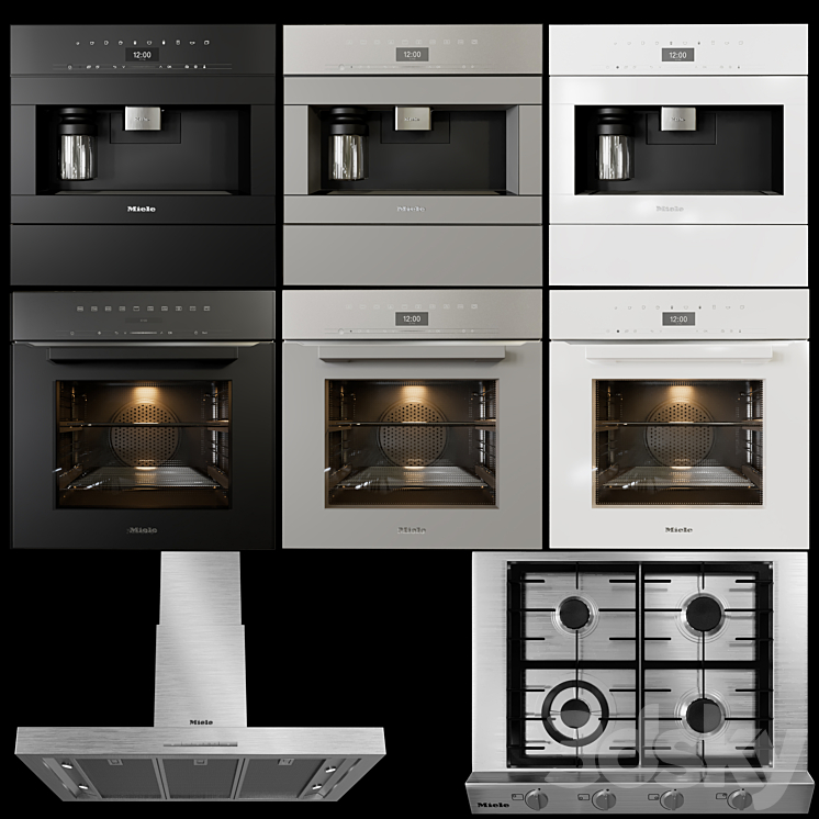 miele cooking appliances collection 3DS Max - thumbnail 1